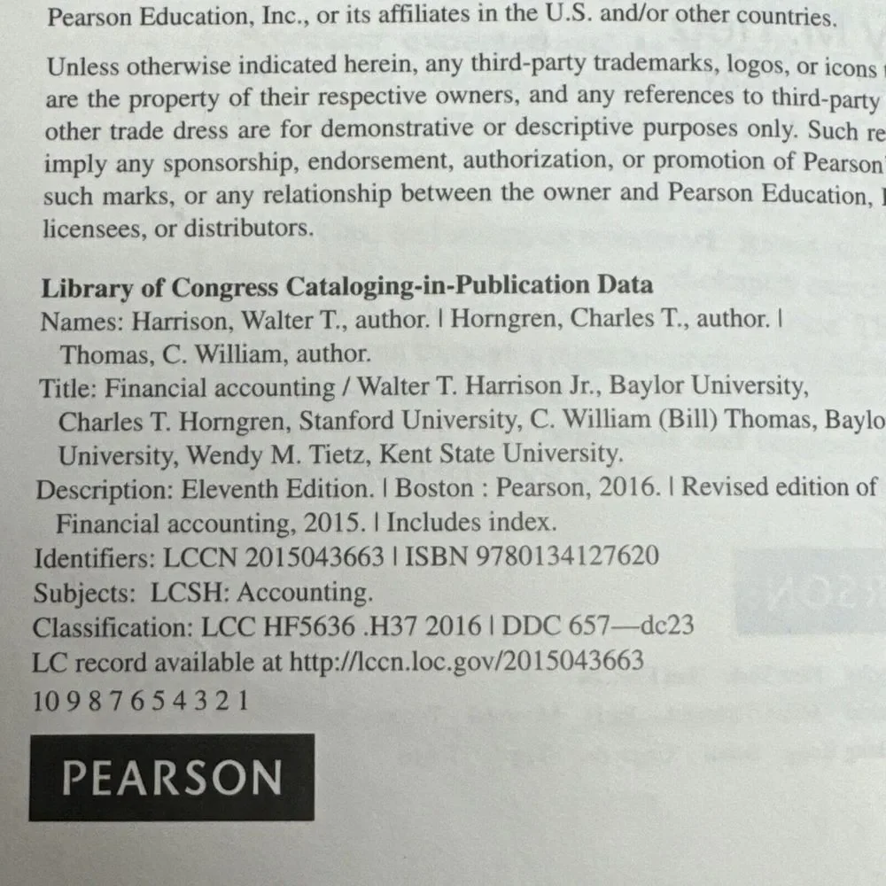 Financial Accounting by Harrison, Horngren, Thomas, Tietz -‎ 11th Edition